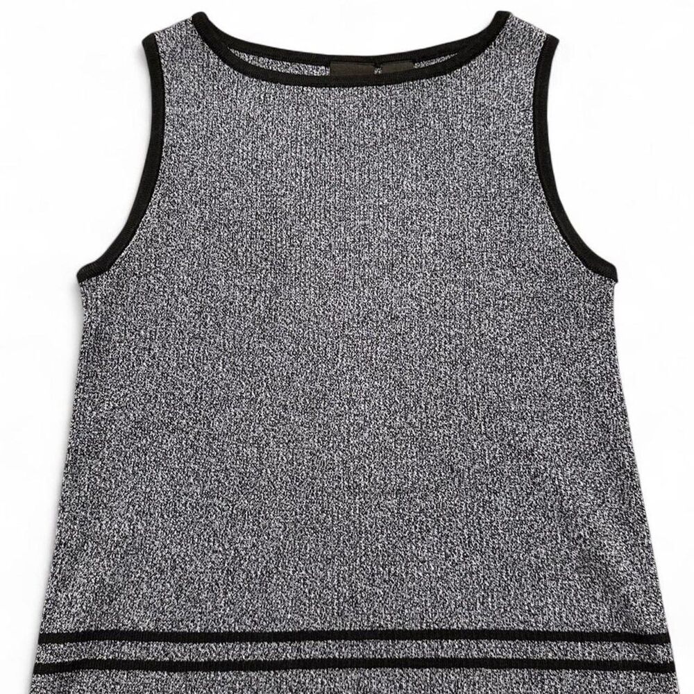 Blue grey black knit boatneck tank